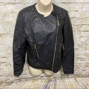 Calvin Klein Vegan Leather Quilted Moto Jacket